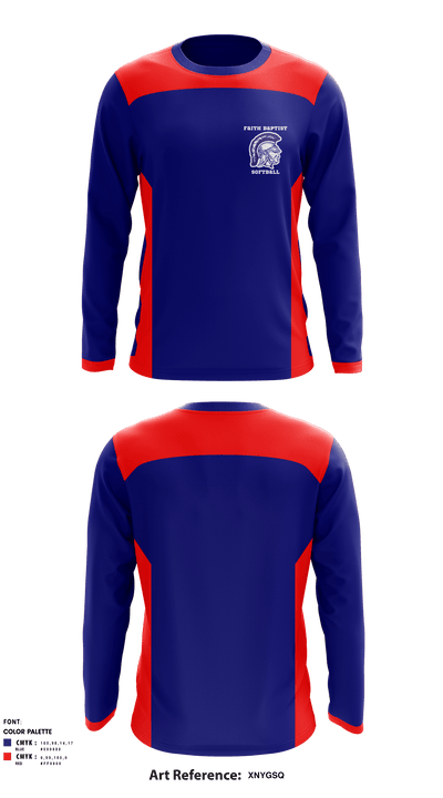 Faith Baptist High School Softball 89215633 Long Sleeve Performance Shirt - 1