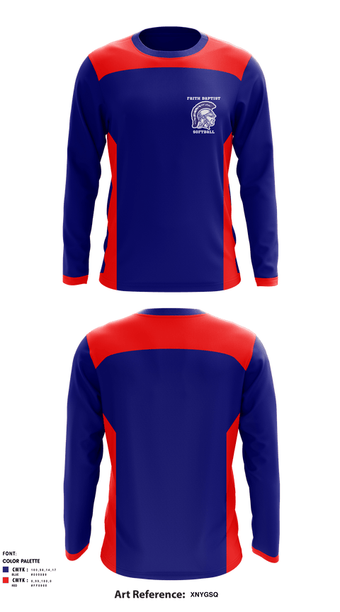 Long Sleeve Performance Shirt, Faith Baptist High School Softball, Softball, Teamtime, Team time, sublimation, custom sports apparel, team uniforms, spirit wear, spiritwear, sports uniforms, custom shirts, team store, custom team store, fundraiser sports, apparel fundraiser