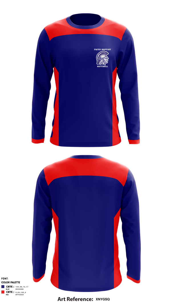 Long Sleeve Performance Shirt, Faith Baptist High School Softball, Softball, Teamtime, Team time, sublimation, custom sports apparel, team uniforms, spirit wear, spiritwear, sports uniforms, custom shirts, team store, custom team store, fundraiser sports, apparel fundraiser