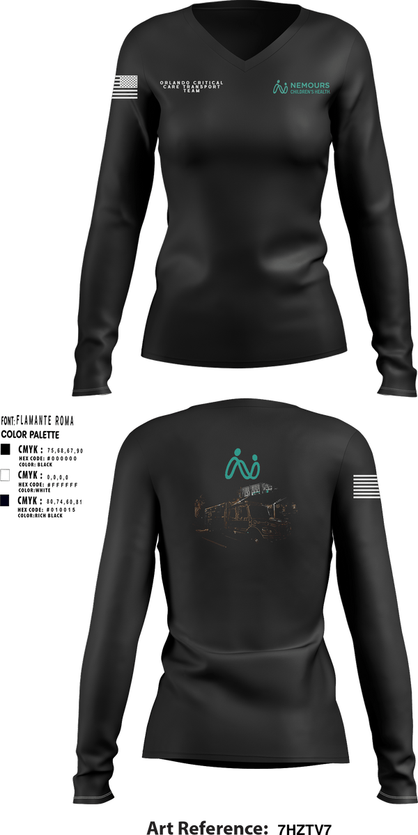 Women's Long Sleeve Vneck Shirt, NEMOURS CHILDRENS HOSPITAL, , Teamtime, Team time, sublimation, custom sports apparel, team uniforms, spirit wear, spiritwear, sports uniforms, custom shirts, team store, custom team store, fundraiser sports, apparel fundraiser