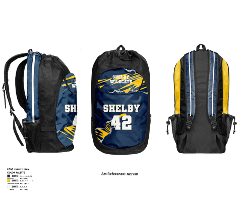 Gear Bag, Shelby Wildcats, Women's Volleyball, Teamtime, Team time, sublimation, custom sports apparel, team uniforms, spirit wear, spiritwear, sports uniforms, custom shirts, team store, custom team store, fundraiser sports, apparel fundraiser