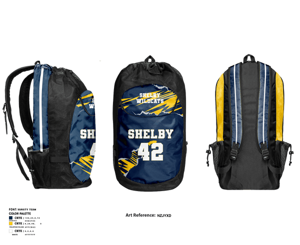 Gear Bag, Shelby Wildcats, Women's Volleyball, Teamtime, Team time, sublimation, custom sports apparel, team uniforms, spirit wear, spiritwear, sports uniforms, custom shirts, team store, custom team store, fundraiser sports, apparel fundraiser