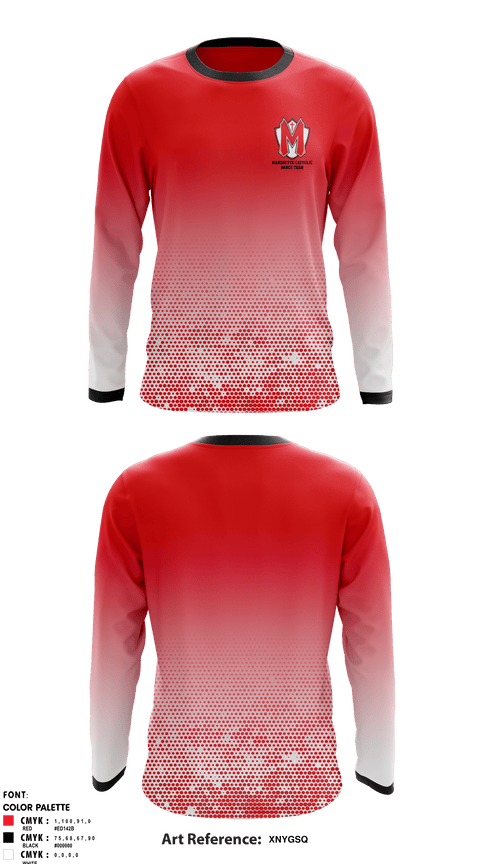Long Sleeve Performance Shirt, Marquette Catholic High School Dance, Spirit Store, Teamtime, Team time, sublimation, custom sports apparel, team uniforms, spirit wear, spiritwear, sports uniforms, custom shirts, team store, custom team store, fundraiser sports, apparel fundraiser