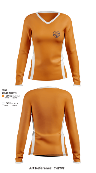 Women's Long Sleeve Vneck Shirt, Mosholu Day Camp, Spirit Store, Teamtime, Team time, sublimation, custom sports apparel, team uniforms, spirit wear, spiritwear, sports uniforms, custom shirts, team store, custom team store, fundraiser sports, apparel fundraiser