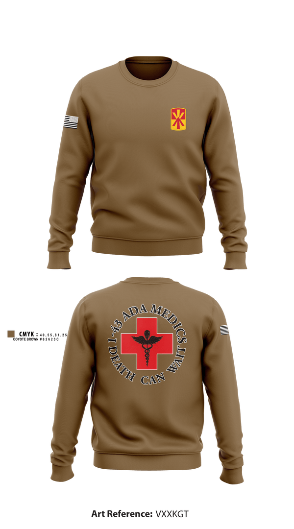 Crew Neck Sweatshirt, Medics, 1-43 ADA, Army, Teamtime, Team time, sublimation, custom sports apparel, team uniforms, spirit wear, spiritwear, sports uniforms, custom shirts, team store, custom team store, fundraiser sports, apparel fundraiser