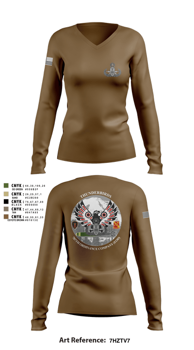 707th OD CO (EOD) 59109694 Women's Long Sleeve V-neck Shirt - 10