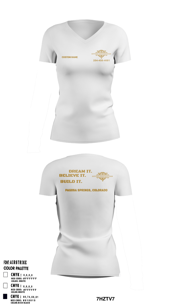 Women's Short Sleeve Vneck Shirt, Sutton Construction, , Teamtime, Team time, sublimation, custom sports apparel, team uniforms, spirit wear, spiritwear, sports uniforms, custom shirts, team store, custom team store, fundraiser sports, apparel fundraiser