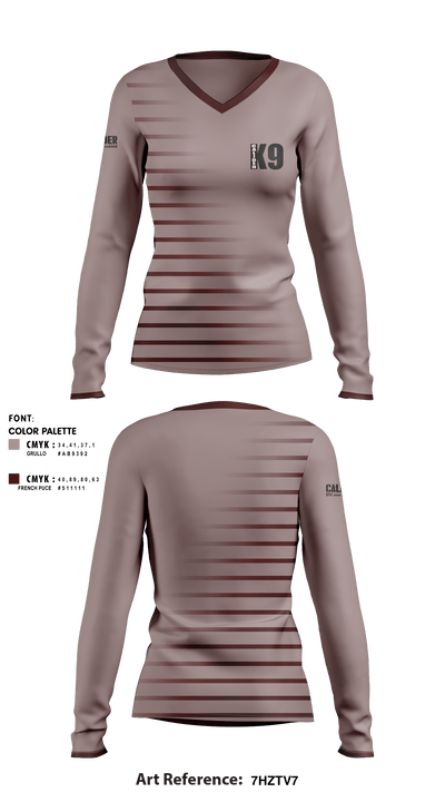 Caliber K9 Solutions LLC 17607172 Women's Long Sleeve V-neck Shirt - 1