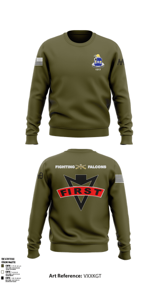 Crew Neck Sweatshirt, , Army, Teamtime, Team time, sublimation, custom sports apparel, team uniforms, spirit wear, spiritwear, sports uniforms, custom shirts, team store, custom team store, fundraiser sports, apparel fundraiser