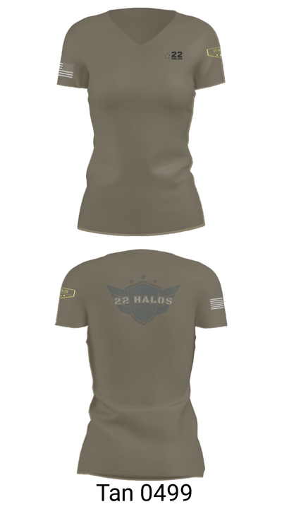 22 Halos 54349080 Women's Short Sleeve V-neck Shirt - 23