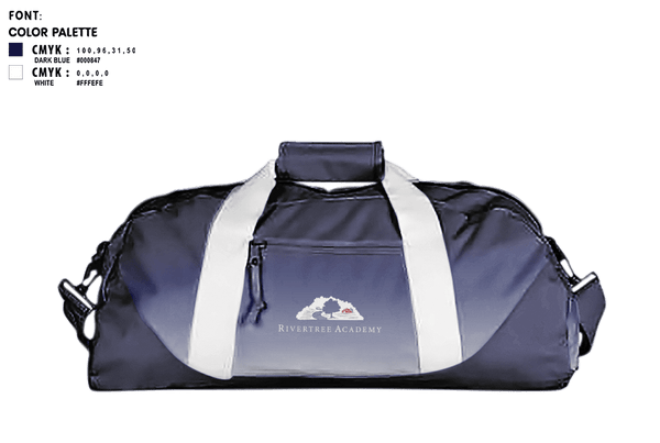 Duffle Bag, Rivertree Academy, Spirit Store, Teamtime, Team time, sublimation, custom sports apparel, team uniforms, spirit wear, spiritwear, sports uniforms, custom shirts, team store, custom team store, fundraiser sports, apparel fundraiser