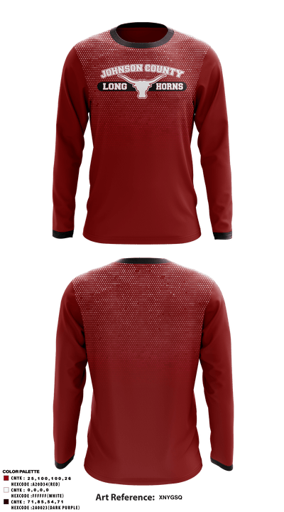 JOHNSON COUNTY LONGHORNS 83204786398 Long Sleeve Performance Shirt - 1