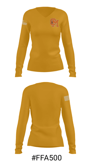 Women's Long Sleeve Vneck Shirt, Oakland Mills High School Basketball, Women's Basketball, Teamtime, Team time, sublimation, custom sports apparel, team uniforms, spirit wear, spiritwear, sports uniforms, custom shirts, team store, custom team store, fundraiser sports, apparel fundraiser