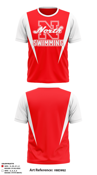 North Attleborough High School Swimming 66715277 Short Sleeve Performance Shirt - 39