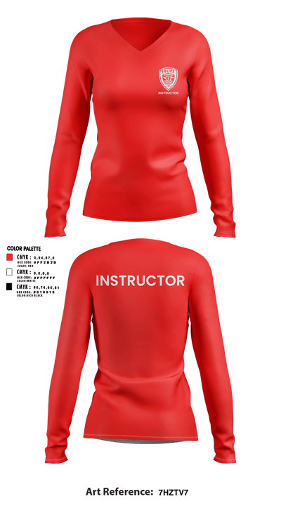 Richmond Police Instructors 34175667 Women's Long Sleeve V-neck Shirt - 10