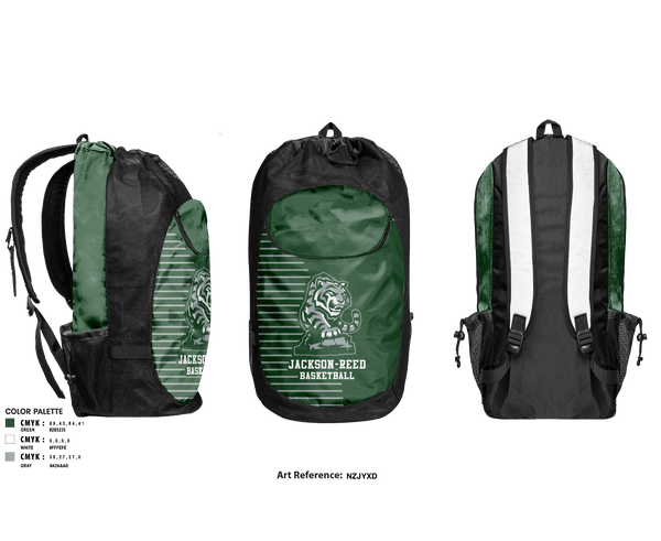 Gear Bag, Jackson-Reed High School Basketball, Women's Basketball, Teamtime, Team time, sublimation, custom sports apparel, team uniforms, spirit wear, spiritwear, sports uniforms, custom shirts, team store, custom team store, fundraiser sports, apparel fundraiser