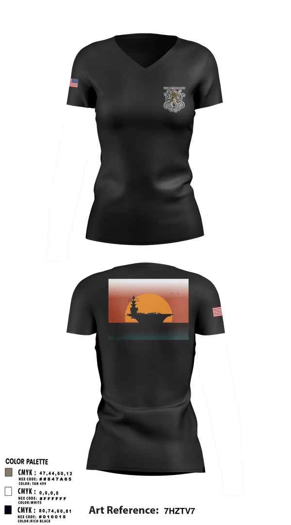 Women's Short Sleeve Vneck Shirt, USS Retirement, Navy, Teamtime, Team time, sublimation, custom sports apparel, team uniforms, spirit wear, spiritwear, sports uniforms, custom shirts, team store, custom team store, fundraiser sports, apparel fundraiser