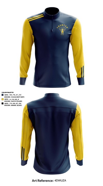 Trenton high school wrestling 64708928 Quarter Zip Jacket - 2