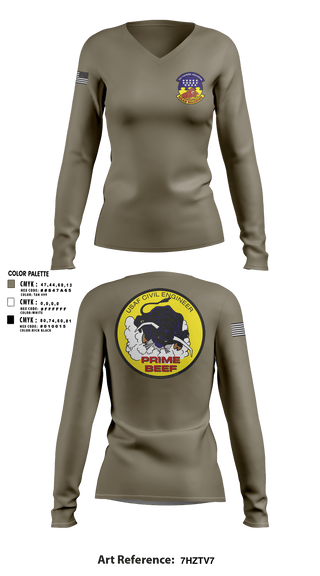 Women's Long Sleeve Vneck Shirt, 366 TRS, Air Force, Teamtime, Team time, sublimation, custom sports apparel, team uniforms, spirit wear, spiritwear, sports uniforms, custom shirts, team store, custom team store, fundraiser sports, apparel fundraiser