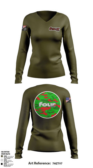 Women's Long Sleeve Vneck Shirt, , Marines, Teamtime, Team time, sublimation, custom sports apparel, team uniforms, spirit wear, spiritwear, sports uniforms, custom shirts, team store, custom team store, fundraiser sports, apparel fundraiser