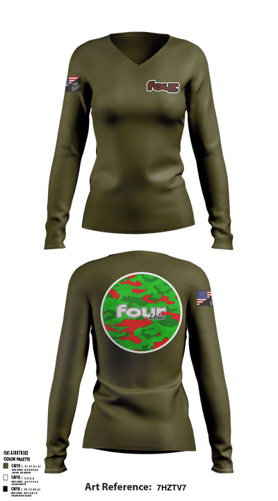 Det 4 Loko 48487722 Women's Long Sleeve V-neck Shirt - 1