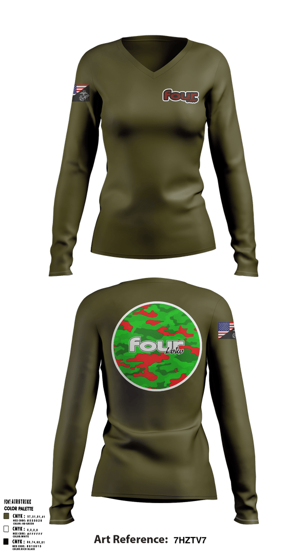 Women's Long Sleeve Vneck Shirt, , Marines, Teamtime, Team time, sublimation, custom sports apparel, team uniforms, spirit wear, spiritwear, sports uniforms, custom shirts, team store, custom team store, fundraiser sports, apparel fundraiser