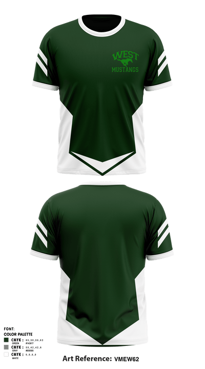 West Junior High School 88605440 Short Sleeve Performance Shirt - 1