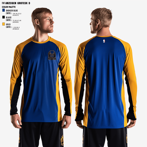 Long Sleeve Performance Shirt, Predators, Men's Basketball, Teamtime, Team time, sublimation, custom sports apparel, team uniforms, spirit wear, spiritwear, sports uniforms, custom shirts, team store, custom team store, fundraiser sports, apparel fundraiser
