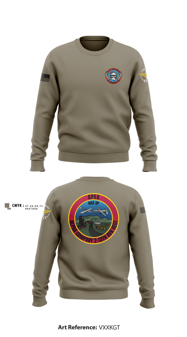 Crew Neck Sweatshirt, A Co, 2-13th AVN REGT, , Teamtime, Team time, sublimation, custom sports apparel, team uniforms, spirit wear, spiritwear, sports uniforms, custom shirts, team store, custom team store, fundraiser sports, apparel fundraiser