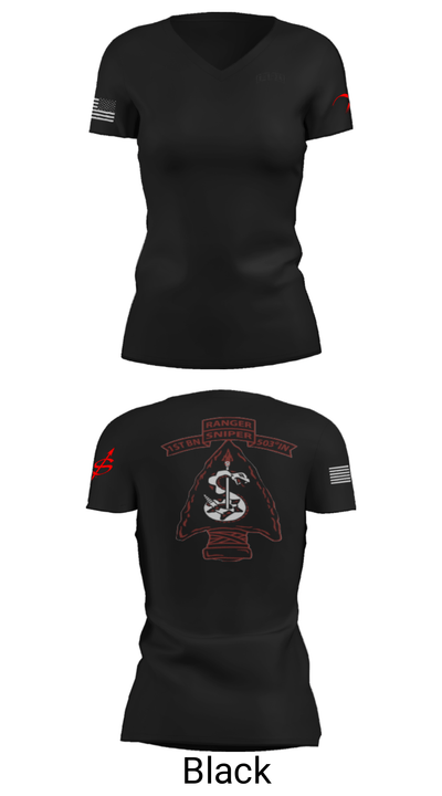 1/503 Snipers 39758046 Women's Short Sleeve V-neck Shirt - 21