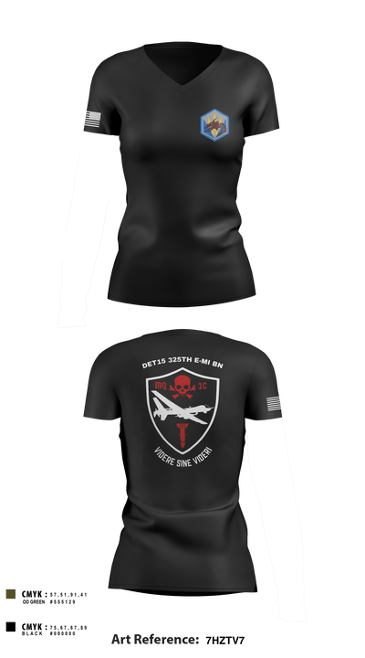 DET 15 325th EMIB 30481521 Women's Short Sleeve V-neck Shirt - 2