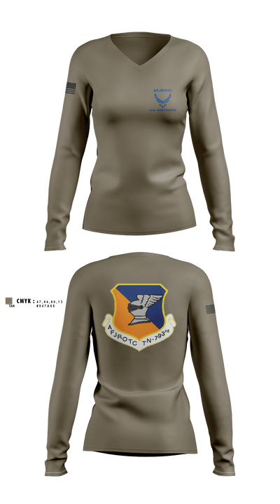 WBHS AFJROTC 46215478 Women's Long Sleeve V-neck Shirt - 2
