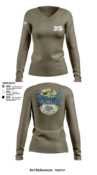 Women's Long Sleeve Vneck Shirt, , Air Force, Teamtime, Team time, sublimation, custom sports apparel, team uniforms, spirit wear, spiritwear, sports uniforms, custom shirts, team store, custom team store, fundraiser sports, apparel fundraiser