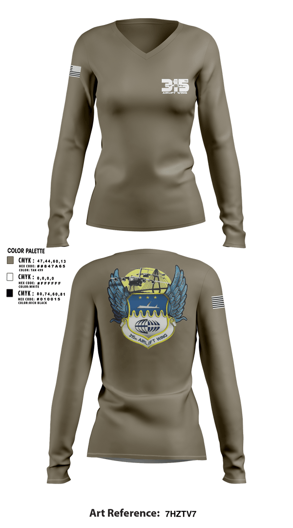 Women's Long Sleeve Vneck Shirt, , Air Force, Teamtime, Team time, sublimation, custom sports apparel, team uniforms, spirit wear, spiritwear, sports uniforms, custom shirts, team store, custom team store, fundraiser sports, apparel fundraiser
