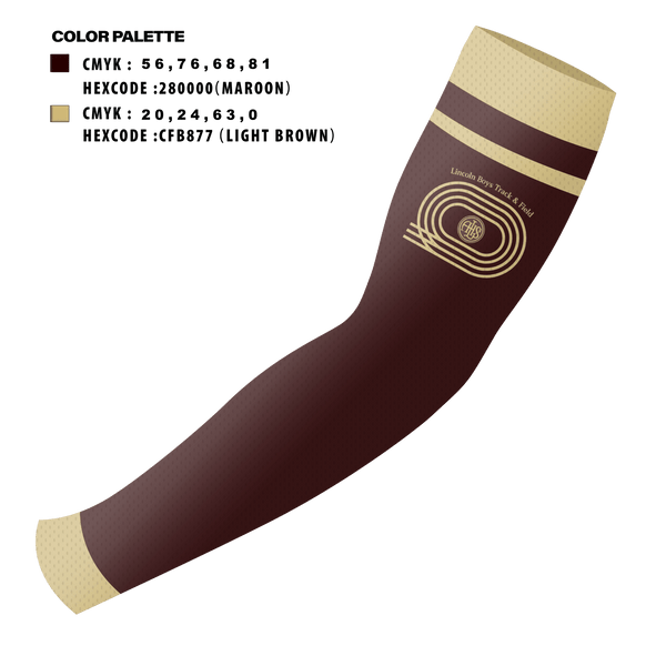 Arm Sleeve, Lincoln High School Track, Track & Field, Teamtime, Team time, sublimation, custom sports apparel, team uniforms, spirit wear, spiritwear, sports uniforms, custom shirts, team store, custom team store, fundraiser sports, apparel fundraiser
