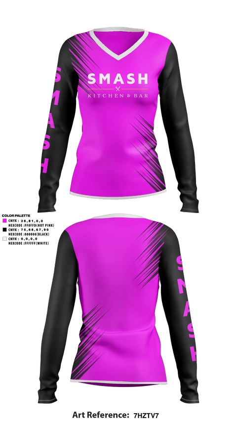 Women's Long Sleeve Vneck Shirt, SMASH, Softball, Teamtime, Team time, sublimation, custom sports apparel, team uniforms, spirit wear, spiritwear, sports uniforms, custom shirts, team store, custom team store, fundraiser sports, apparel fundraiser