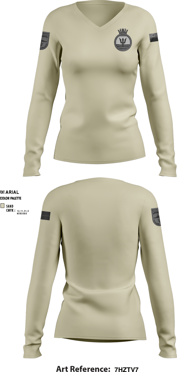 Women's Long Sleeve Vneck Shirt, , Coast Guard, Teamtime, Team time, sublimation, custom sports apparel, team uniforms, spirit wear, spiritwear, sports uniforms, custom shirts, team store, custom team store, fundraiser sports, apparel fundraiser