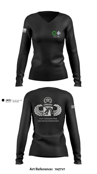 Women's Long Sleeve Vneck Shirt, , Army, Teamtime, Team time, sublimation, custom sports apparel, team uniforms, spirit wear, spiritwear, sports uniforms, custom shirts, team store, custom team store, fundraiser sports, apparel fundraiser