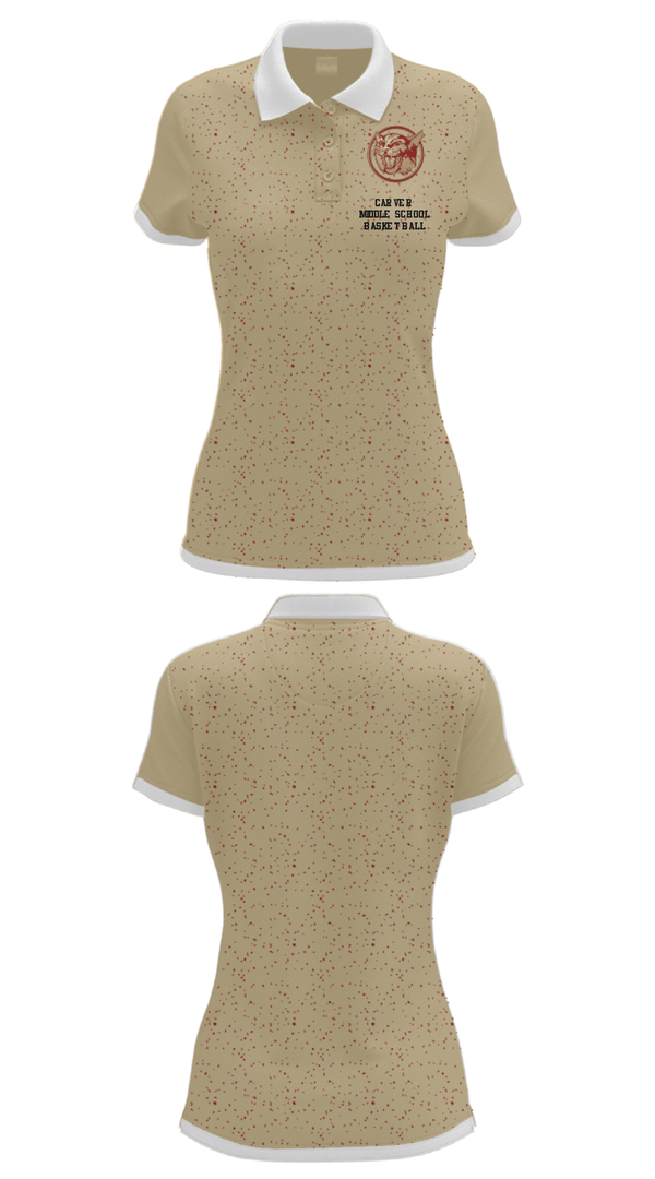 Women's Short Sleeve Performance Polo, Carver Middle School Basketball, Men's Basketball, Teamtime, Team time, sublimation, custom sports apparel, team uniforms, spirit wear, spiritwear, sports uniforms, custom shirts, team store, custom team store, fundraiser sports, apparel fundraiser