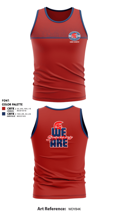 Deerfield Spartans 70585426 Cross Country Singlet - 1