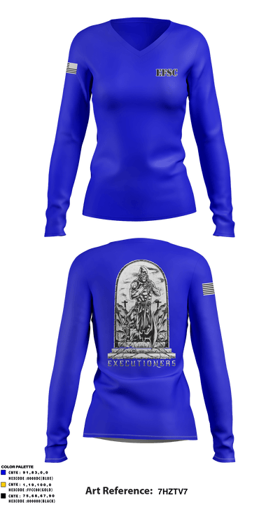 E CO. 8TH ENGINEER BATTALION 25810493 Women's Long Sleeve V-neck Shirt - 1
