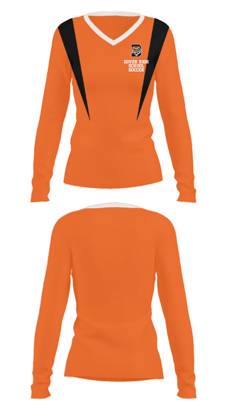 Women's Long Sleeve Vneck Shirt, Dover High School Soccer, Men's Soccer, Teamtime, Team time, sublimation, custom sports apparel, team uniforms, spirit wear, spiritwear, sports uniforms, custom shirts, team store, custom team store, fundraiser sports, apparel fundraiser