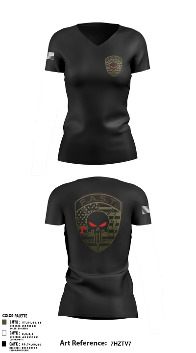 Fugitive apprehension street team 89256534 Women's Short Sleeve V-neck Shirt - 3