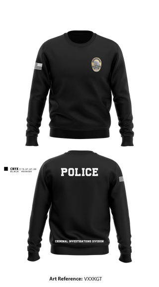 Crew Neck Sweatshirt, POLICE CRIMINAL INVESTIGATIONS DIVISION, , Teamtime, Team time, sublimation, custom sports apparel, team uniforms, spirit wear, spiritwear, sports uniforms, custom shirts, team store, custom team store, fundraiser sports, apparel fundraiser
