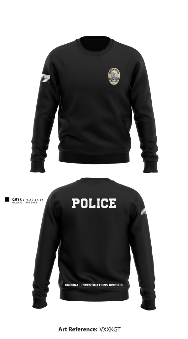 Crew Neck Sweatshirt, POLICE CRIMINAL INVESTIGATIONS DIVISION, , Teamtime, Team time, sublimation, custom sports apparel, team uniforms, spirit wear, spiritwear, sports uniforms, custom shirts, team store, custom team store, fundraiser sports, apparel fundraiser