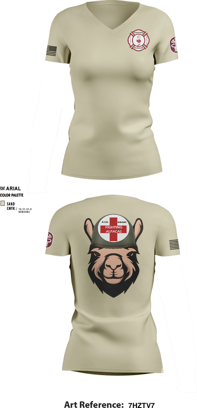 Alpha Company, WBAMC 94187438 Women's Short Sleeve V-neck Shirt - 6