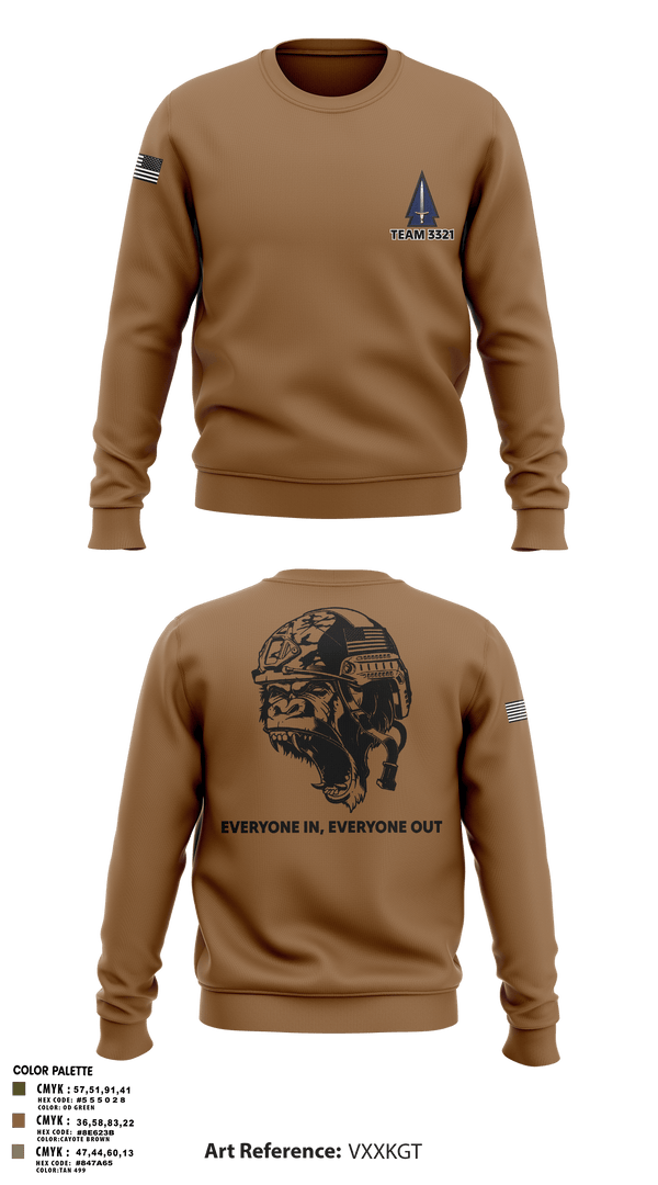 Crew Neck Sweatshirt, 3rd SFAB, Army, Teamtime, Team time, sublimation, custom sports apparel, team uniforms, spirit wear, spiritwear, sports uniforms, custom shirts, team store, custom team store, fundraiser sports, apparel fundraiser