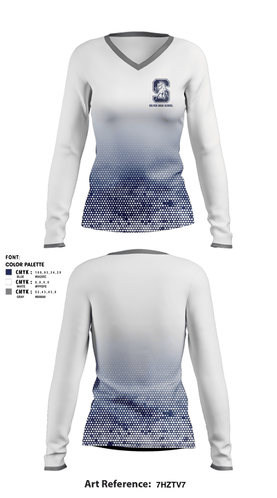 Silver High School 31016057 Women's Long Sleeve V-neck Shirt - 1