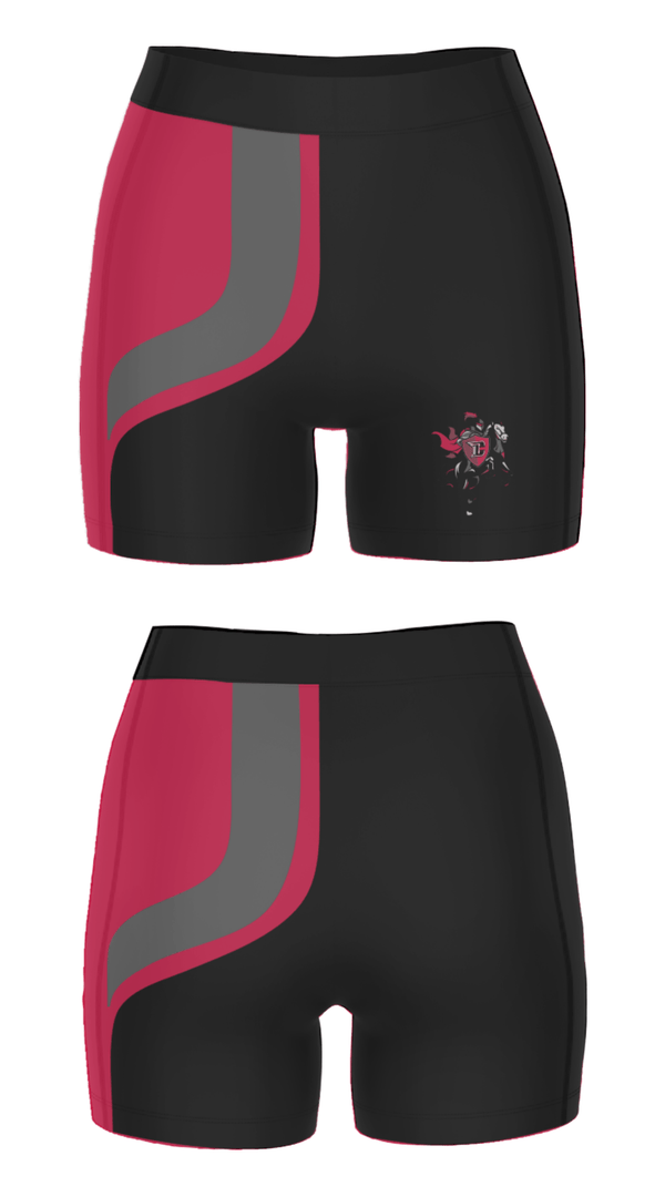 Women's Compression Shorts, Churchill High School Gymnastics, Cheer, Teamtime, Team time, sublimation, custom sports apparel, team uniforms, spirit wear, spiritwear, sports uniforms, custom shirts, team store, custom team store, fundraiser sports, apparel fundraiser