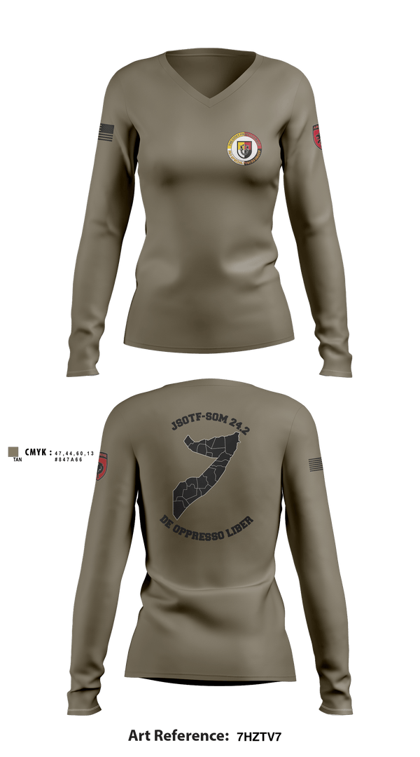 Women's Long Sleeve Vneck Shirt, J4 GSB, Army, Teamtime, Team time, sublimation, custom sports apparel, team uniforms, spirit wear, spiritwear, sports uniforms, custom shirts, team store, custom team store, fundraiser sports, apparel fundraiser